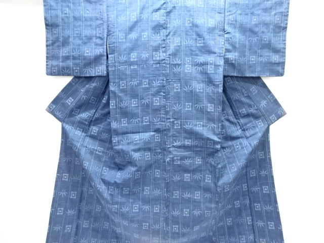 JAPANESE KIMONO / ANTIQUE KIMONO / SILK / TSUMUGI / WOVEN BAMBOO GRASS